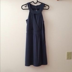 A cute gray dress, with a key hole.